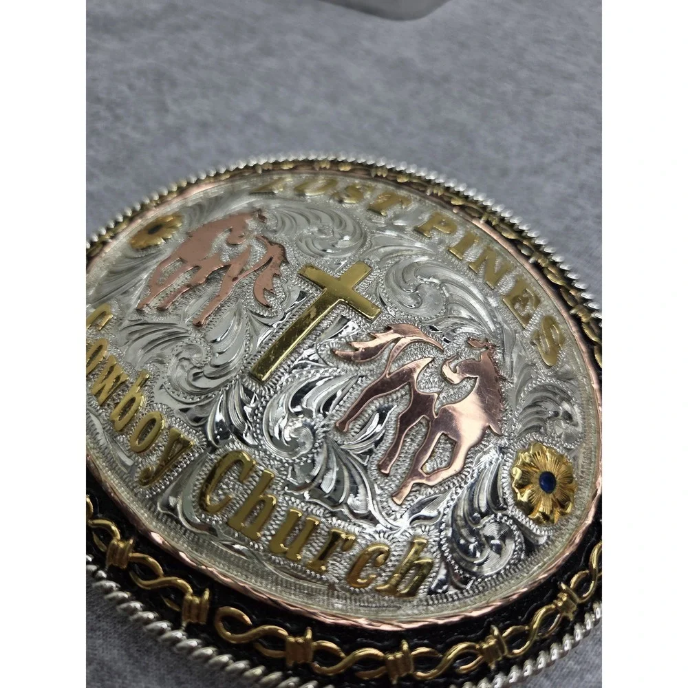 Lone Star Silversmith Lost Pines Cowboy Church Rodeo Belt Buckle